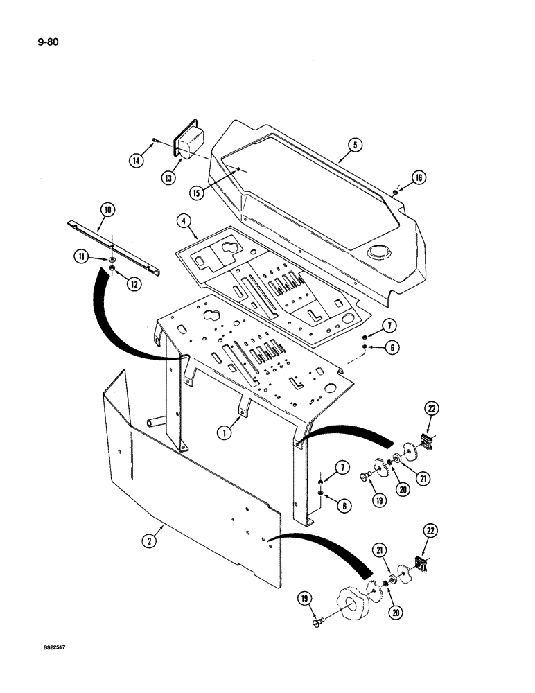 Схема запчастей Case IH 9240 - (9-080) - ROPS CONTROL CONSOLE (09) - CHASSIS/ATTACHMENTS