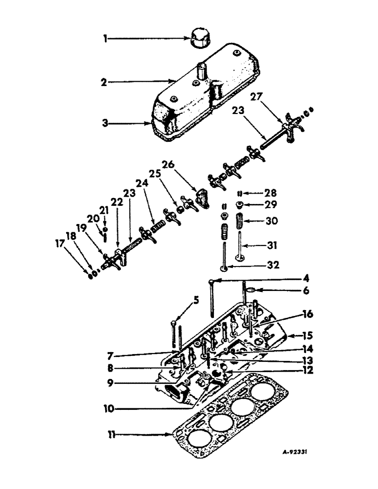 Схема запчастей Case IH BD-144 - (A-11) - CYLINDER HEAD AND RELATED PARTS 