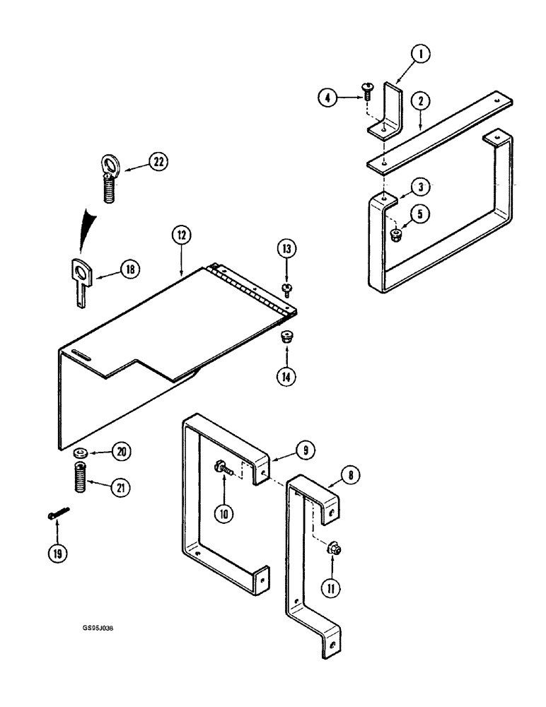 Схема запчастей Case IH 1682 - (9-022) - SEPARATOR DRIVE TORQUE TUBE GUARD (09) - CHASSIS ATTACHMENTS