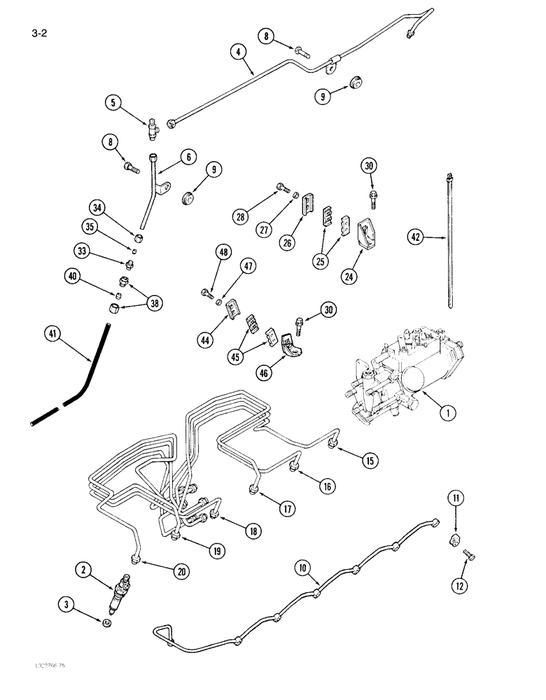 Схема запчастей Case IH 1640 - (3-02) - FUEL INJECTION SYSTEM, 6TA-590 ENGINE (02) - FUEL SYSTEM