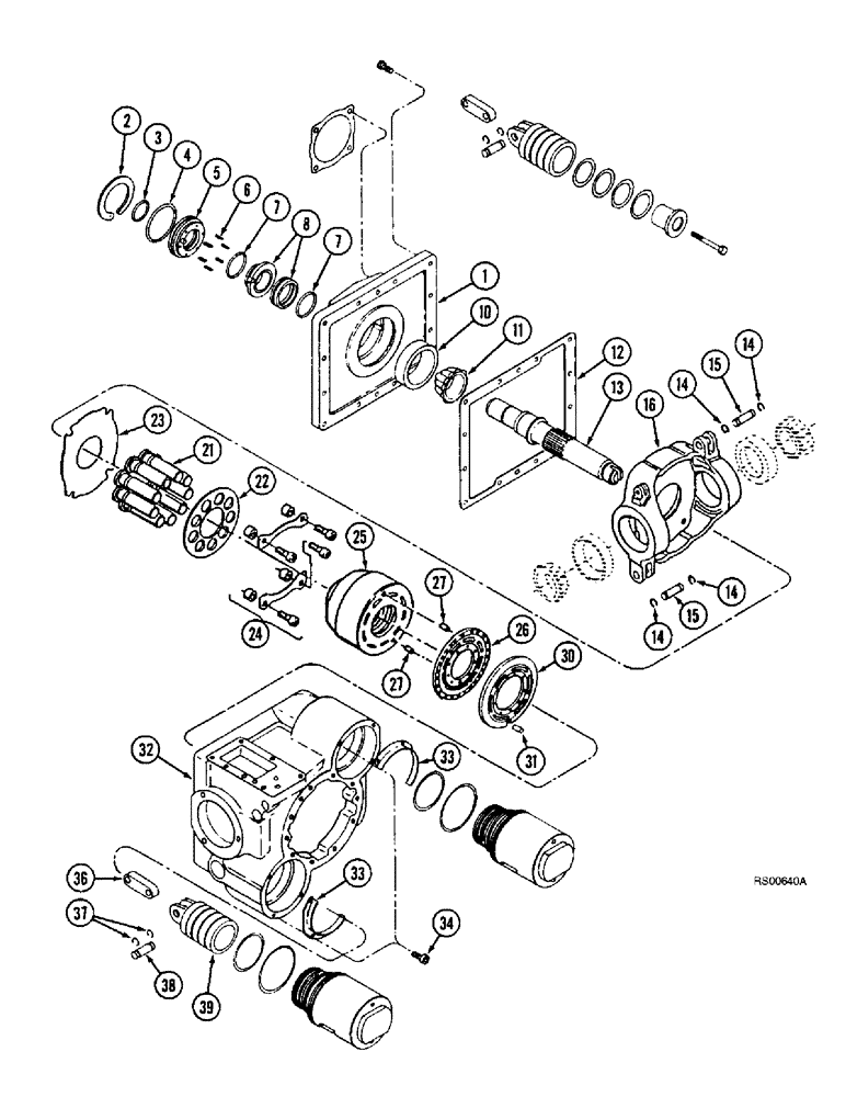 Схема запчастей Case IH 1680 - (6-52) - HYDROSTATIC MOTOR, TWO SPEED, P.I.N. JJC0044502 AND AFTER (03) - POWER TRAIN