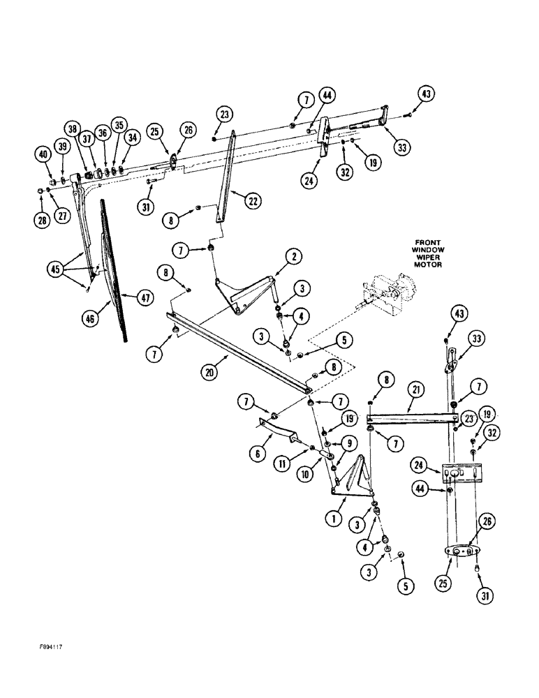 Схема запчастей Case IH 9310 - (4-052) - SIDE WINDOW WIPERS, IF EQUIPPED (04) - ELECTRICAL SYSTEMS