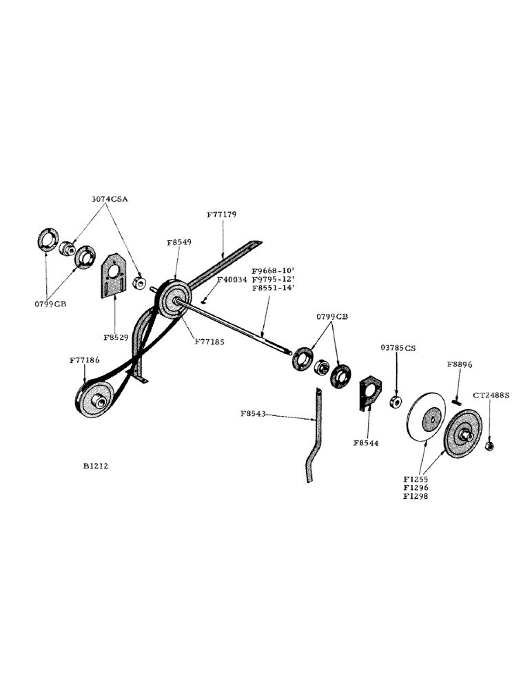 Схема запчастей Case IH 800 - (016) - PICKUP DRIVE JACKSHAFT (58) - ATTACHMENTS/HEADERS