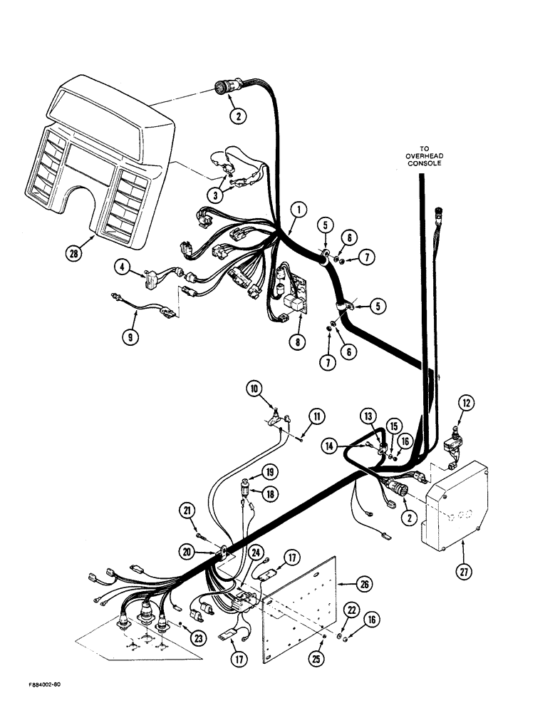 Схема запчастей Case IH STEIGER - (4-02) - LOWER CAB HARNESS (04) - ELECTRICAL SYSTEMS