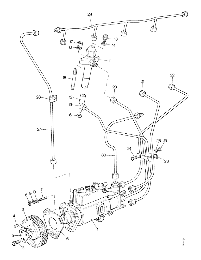 Схема запчастей Case IH 1490 - (A06-1) - INJECTION PUMP, INJECTORS AND PIPES (01) - ENGINE