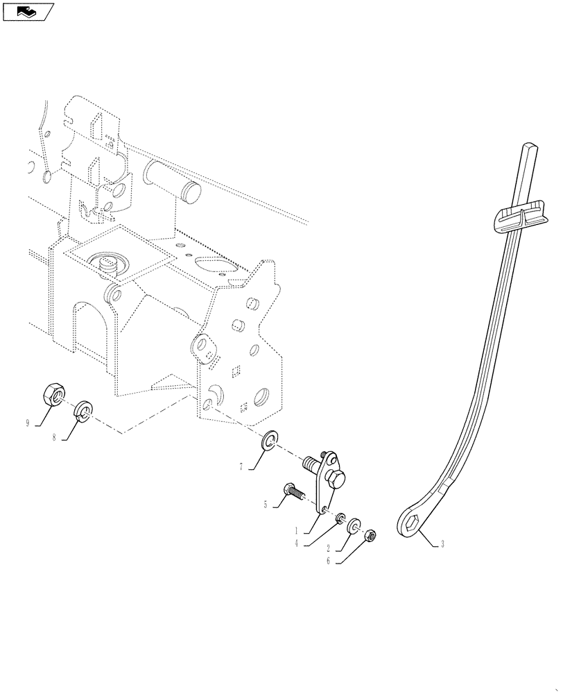 Схема запчастей Case IH 2162 - (09-58A) - ADAPTER FLOAT LINKAGE PIVOT AND WRENCH 