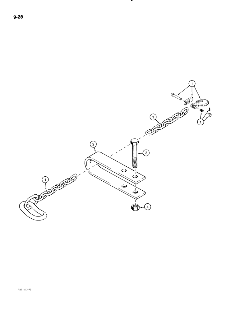 Схема запчастей Case IH 596 - (9-28) - SAFETY CHAIN (09) - CHASSIS/ATTACHMENTS