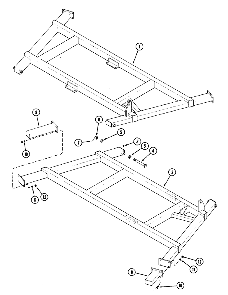 Схема запчастей Case IH DOT B - (026) - WING FRAMES AND EXTENSIONS, 28 FOOT (8.5 M) 