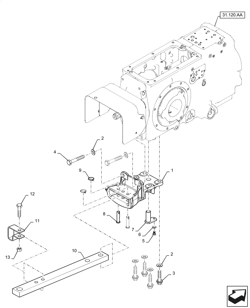 Схема запчастей Case IH FARMALL 45C - (37.100.AA) - DRAWBAR (37) - HITCHES, DRAWBARS & IMPLEMENT COUPLINGS