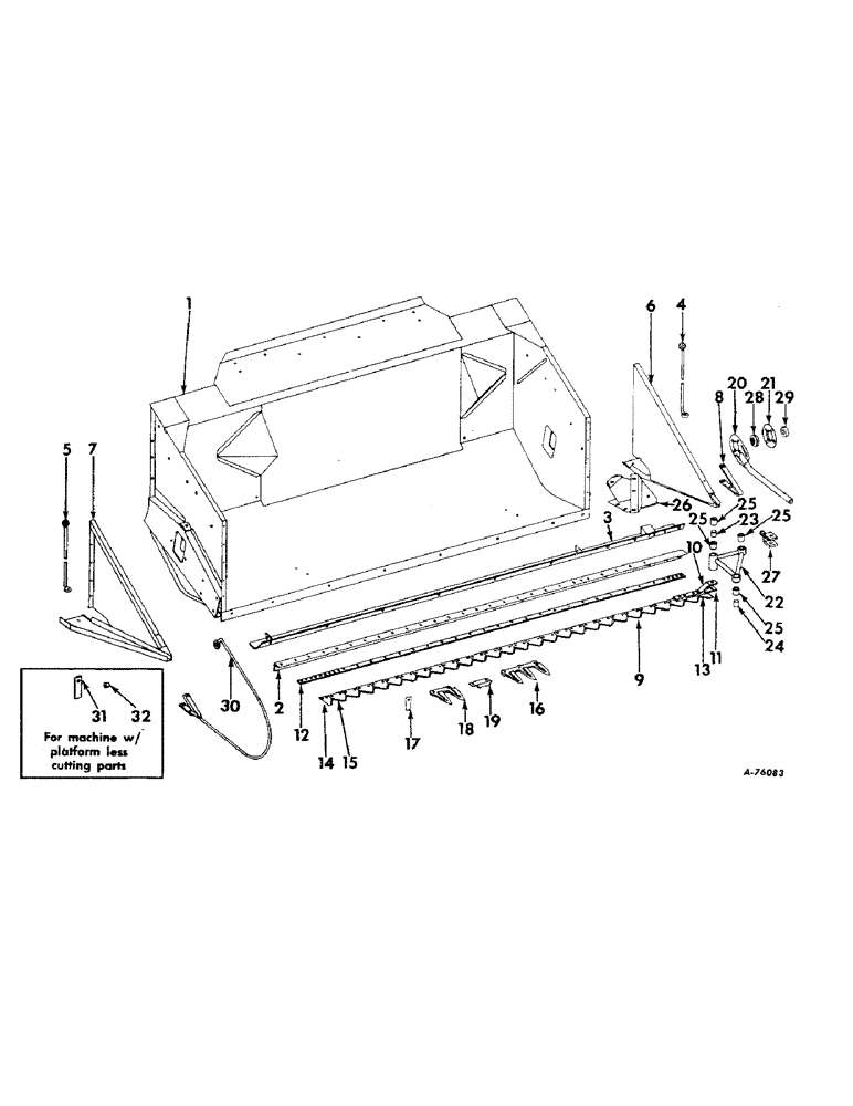 Схема запчастей Case IH 82 - (12) - PLATFORM, DIVIDERS, KNIFE AND GUARDS AND KNIFE DRIVE (58) - ATTACHMENTS/HEADERS