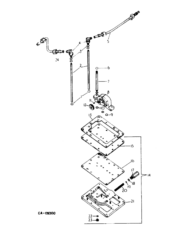 Схема запчастей Case IH 385 - (10-22) - HYDRAULICS, HYDRAULICS PUMP AND CONNECTIONS, TRACTORS WITH FORWARD AND REVERSE (07) - HYDRAULICS