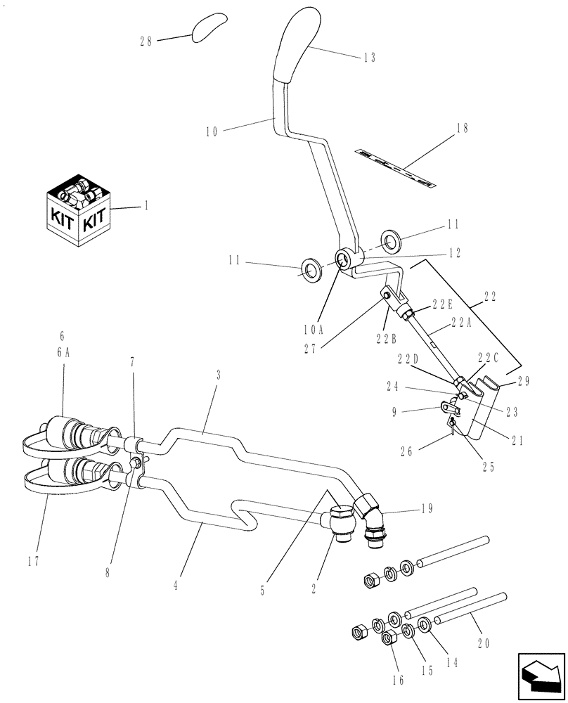 Схема запчастей Case IH FARMALL 40B CVT - (88.035.AA[02]) - DIA KIT, REAR REMOTE #2 COMPLETING KIT (88) - ACCESSORIES