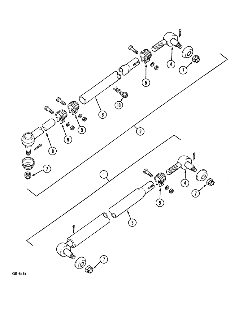 Схема запчастей Case IH 833 - (5-222) - DRAG LINK (05) - STEERING