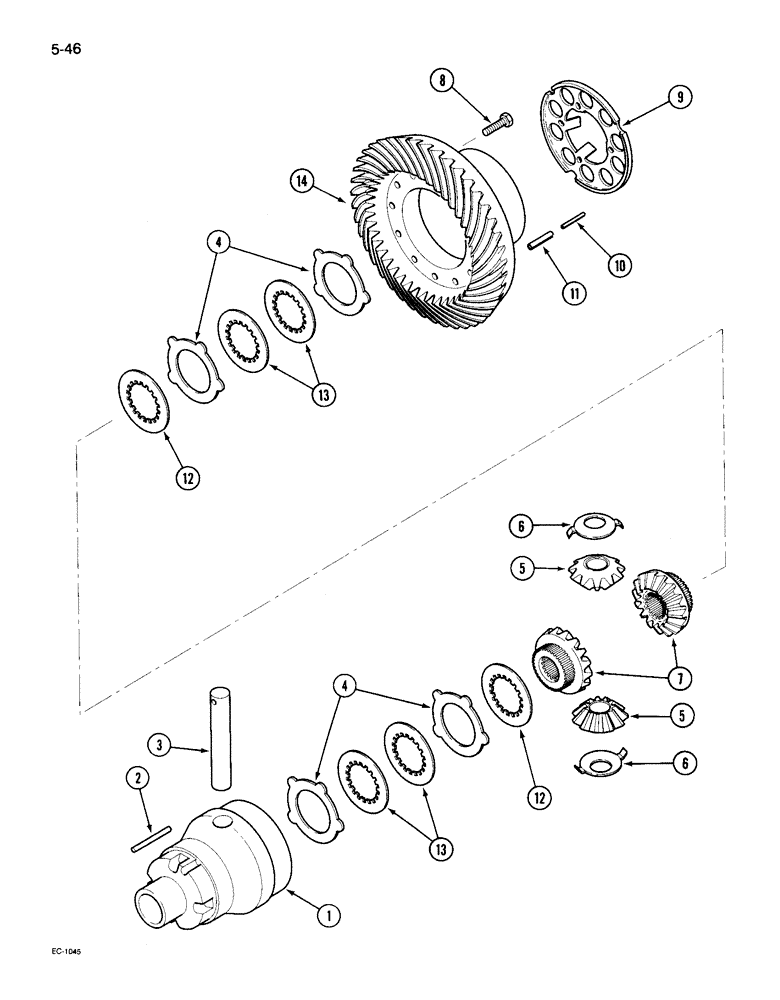 Схема запчастей Case IH 495 - (5-046) - MECHANICAL FRONT DRIVE "ZF", DIFFERENTIAL, APL-330 (05) - STEERING