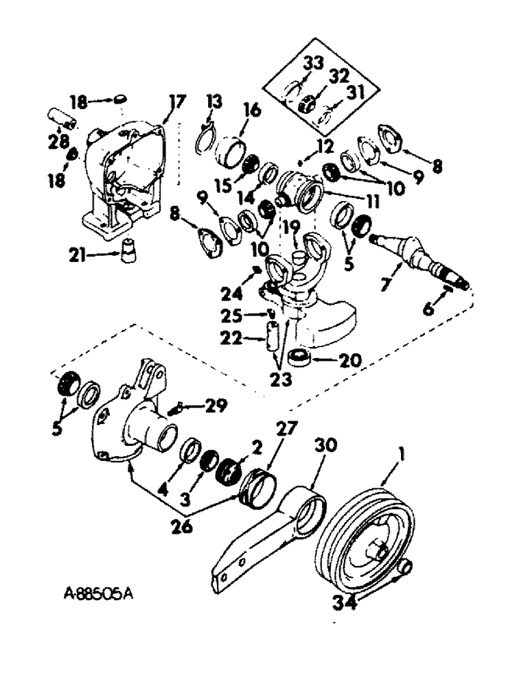 Схема запчастей Case IH 115 - (E-05) - FLYWHEEL PULLEY AND BALANCED HEAD HOUSING 