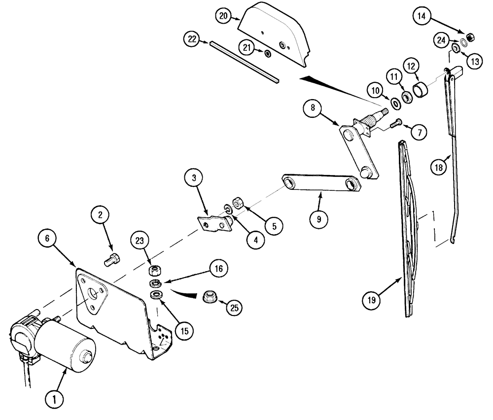 Схема запчастей Case IH MX110 - (04-31) - WINDSCREEN WIPER - FRONT (04) - ELECTRICAL SYSTEMS