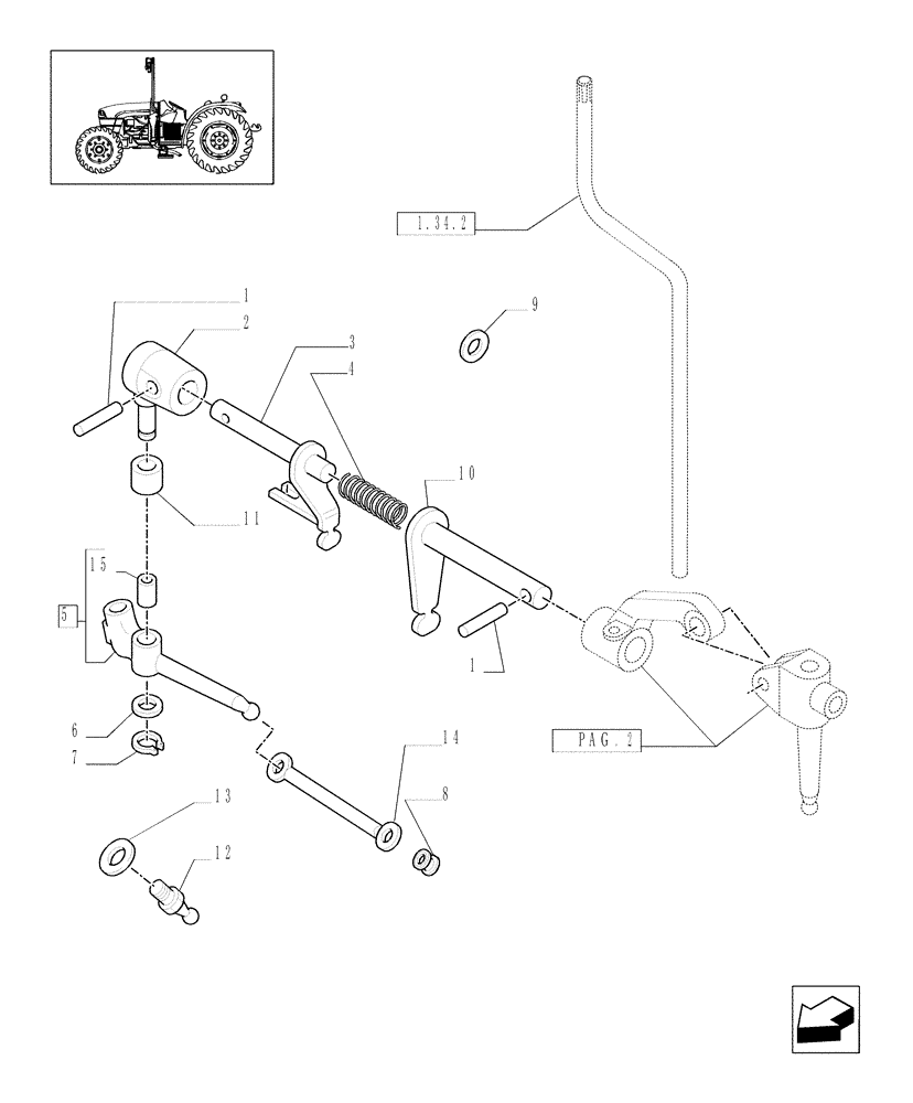 Схема запчастей Case IH JX1085C - (1.29.1/01[01]) - (VAR.007) NA PACKAGE - TRANSMISSION EXTERNAL SHIFTING CONTROLS (03) - TRANSMISSION