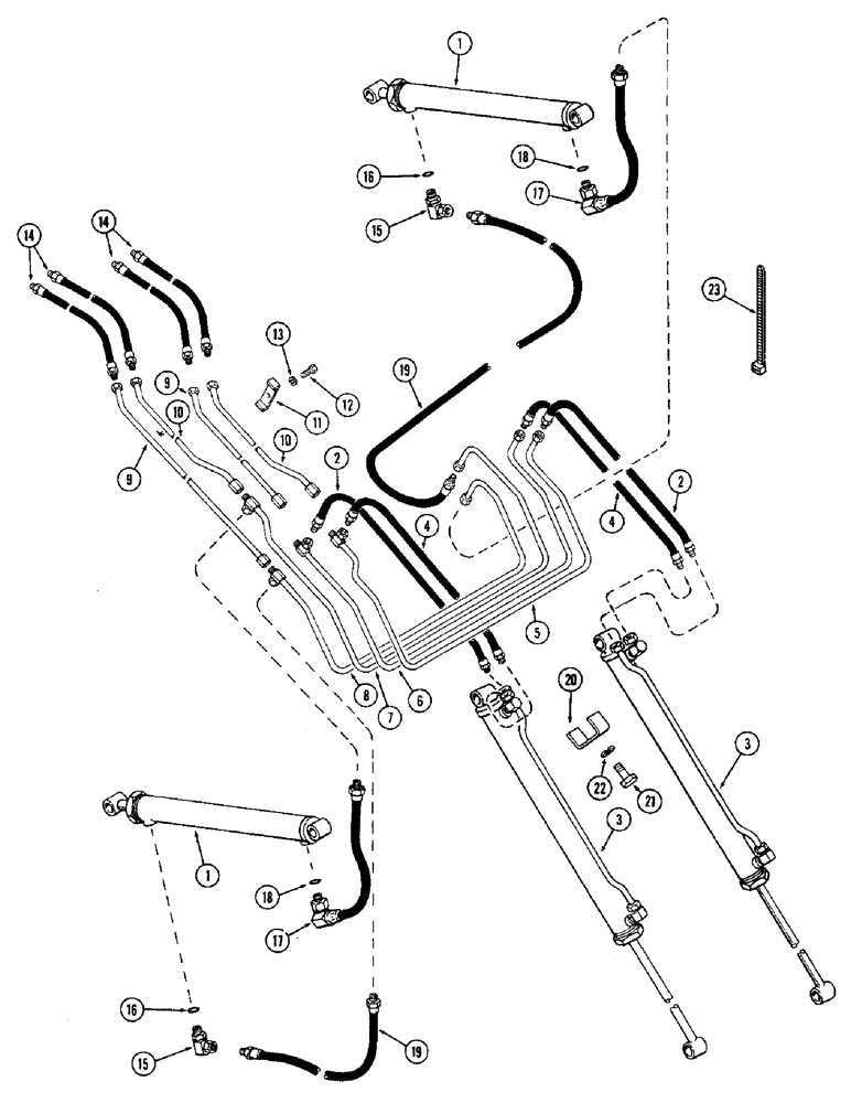 Схема запчастей Case IH 60 - (22) - HYDRAULIC TUBES AND HOSE ASSEMBLIES, PRIOR TO SN 1613899 (35) - HYDRAULIC SYSTEMS