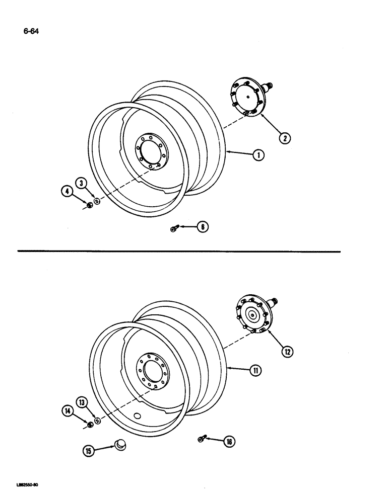 Схема запчастей Case IH 1822 - (6-64) - DRIVE WHEEL, 1822 COTTON PICKER AND 1844 COTTON PICKER (03) - POWER TRAIN