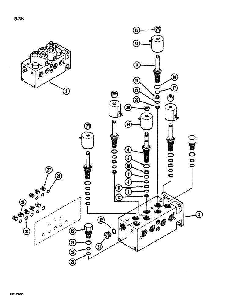 Схема запчастей Case IH 1844 - (8-36) - CLUTCH AND DRUM LIFT VALVE (07) - HYDRAULICS