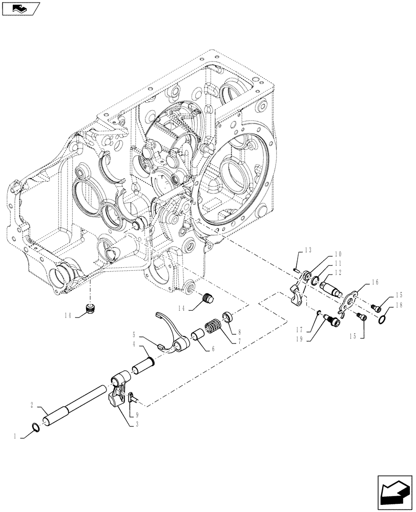 Схема запчастей Case IH FARMALL 45B CVT - (21.507.AA) - TRANSMISSION RELEASE CONTROL (21) - TRANSMISSION