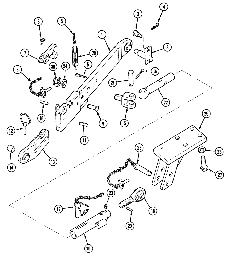 Схема запчастей Case IH CX70 - (09-65) - LOWER LINKS - THREE POINT HITCH (09) - CHASSIS/ATTACHMENTS