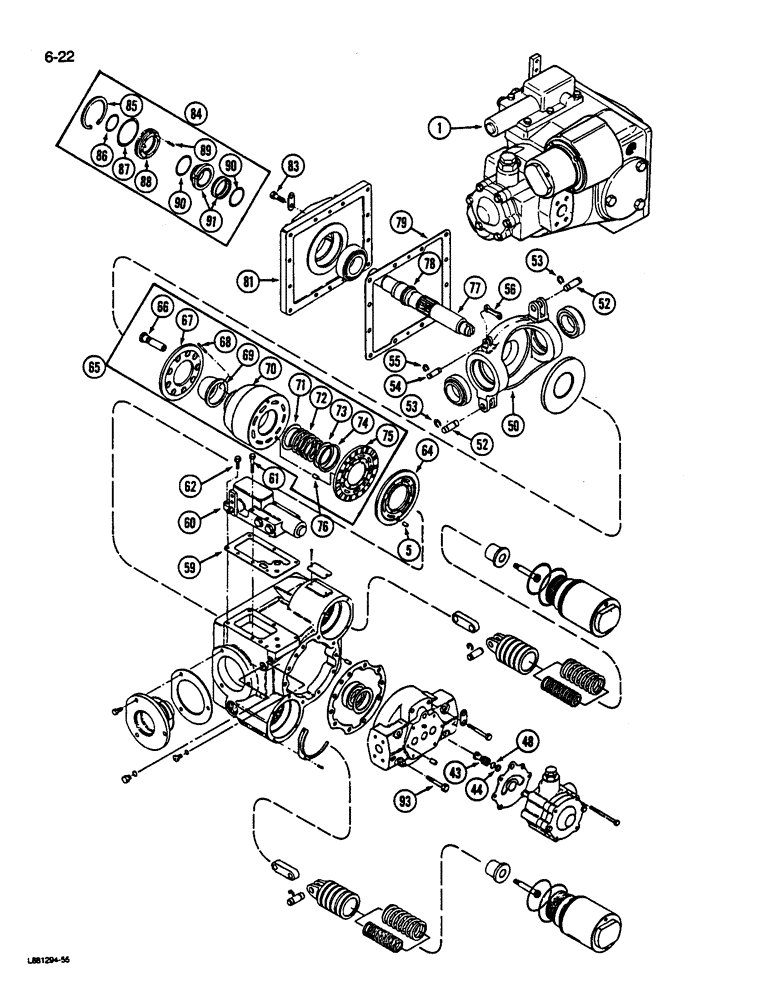 Схема запчастей Case IH 1822 - (6-22) - HYDROSTATIC PUMP, 1822 COTTON PICKER (03) - POWER TRAIN