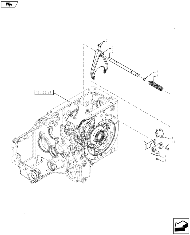 Схема запчастей Case IH FARMALL 40B CVT - (27.106.AK) - DIFFERENTIAL LOCK (27) - REAR AXLE SYSTEM