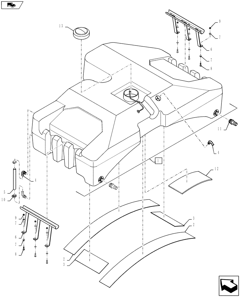 Схема запчастей Case IH 4430 - (40.912.03[02]) - 140 GALLON RINSE TANK, SN YCT033001 AND AFTER (40 ) - PLUMBING