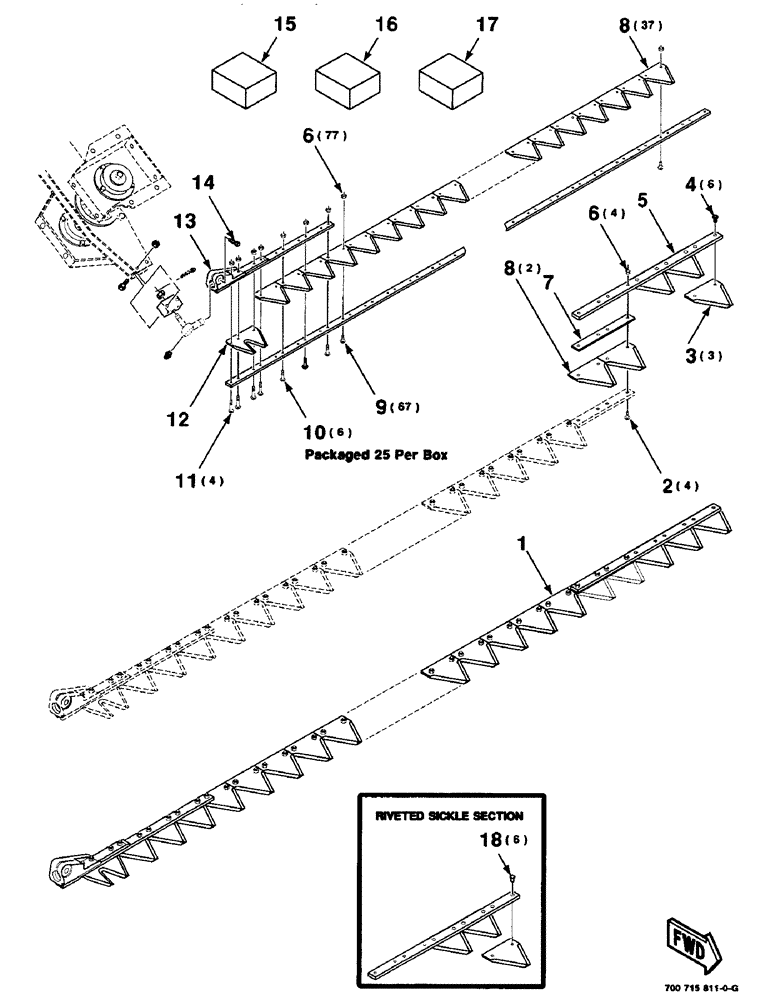 Схема запчастей Case IH 425 - (5-06) - SICKLE ASSEMBLY, RIGHT, 21 FOOT ONLY (58) - ATTACHMENTS/HEADERS