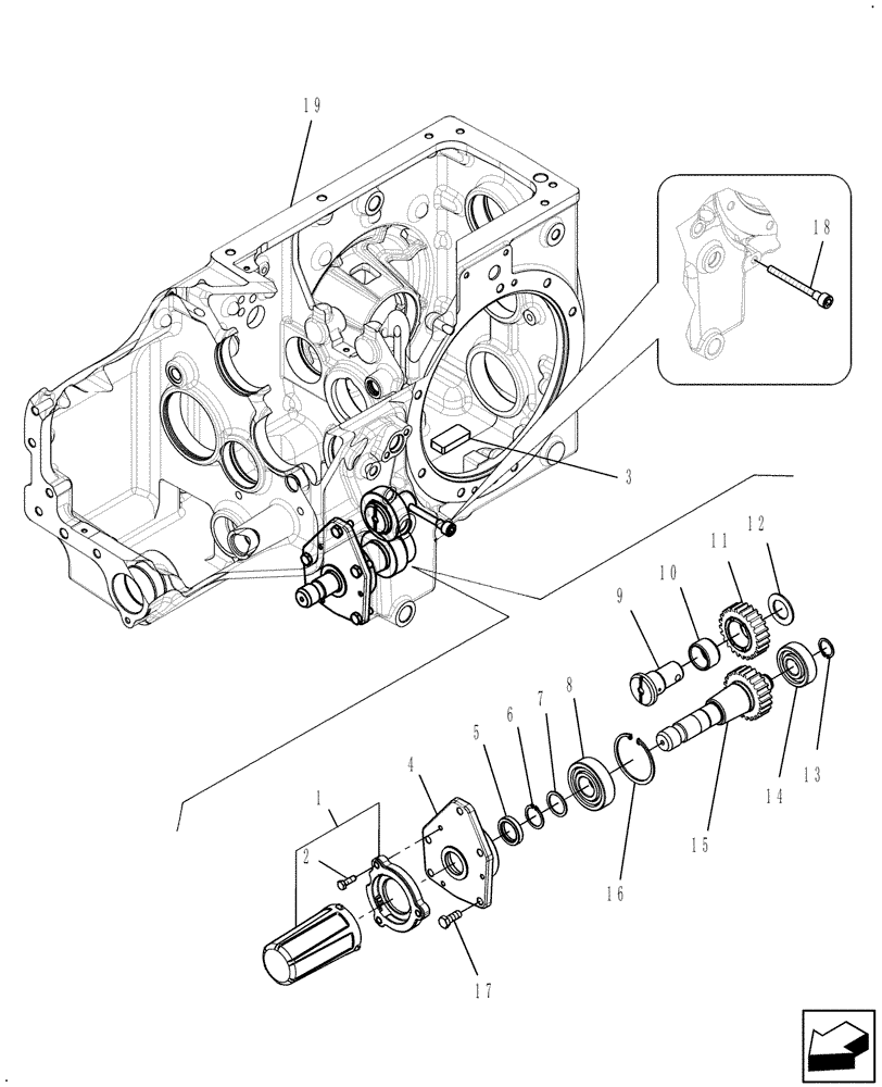 Схема запчастей Case IH FARMALL 45C - (31.120.AA) - MID PTO (31) - IMPLEMENT POWER TAKE OFF