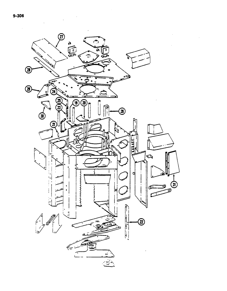 Схема запчастей Case IH 782 - (9-306) - DRUM HOUSING (09) - CHASSIS ATTACHMENTS