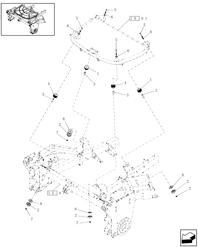 Схема запчастей Case IH WD1903 - (10.31) - CAB MOUNTING (10) - CAB