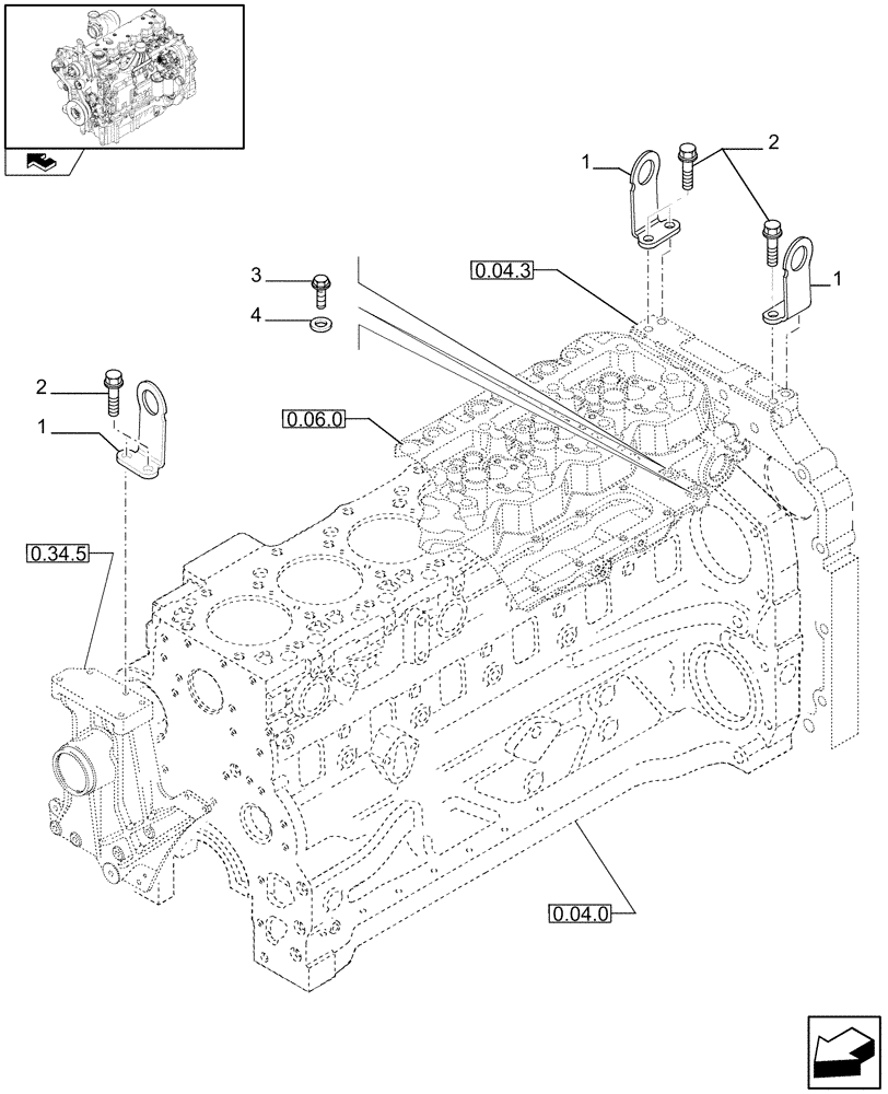 Схема запчастей Case IH PUMA 180 - (0.45.0) - ENGINE - LIFT HOOK (01) - ENGINE