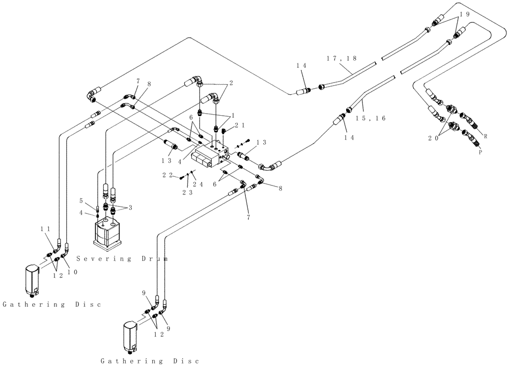 Схема запчастей Case IH 7700 - (B09.02[01]) - Hydraulic Circuit {Shredder Topper} (35) - HYDRAULIC SYSTEMS