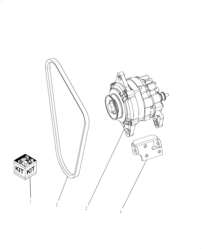 Схема запчастей Case IH FARMALL 40B CVT - (55.301.AA[02]) - ALTERNATOR KIT, 75A (55) - ELECTRICAL SYSTEMS