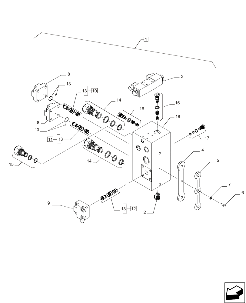 Схема запчастей Case IH A8800 - (35.310.AF[07]) - HYDRAULIC VALVE (BASECUTTER) (35) - HYDRAULIC SYSTEMS