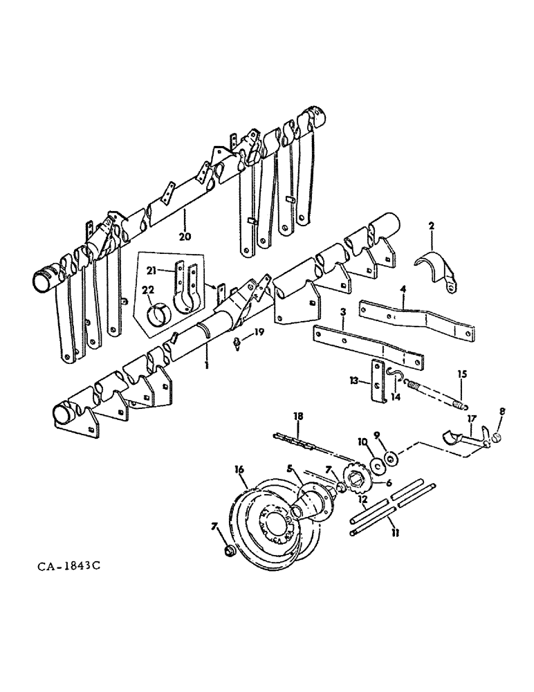 Схема запчастей Case IH 400 - (A-026) - WHEEL FRAME AND WHEELS 