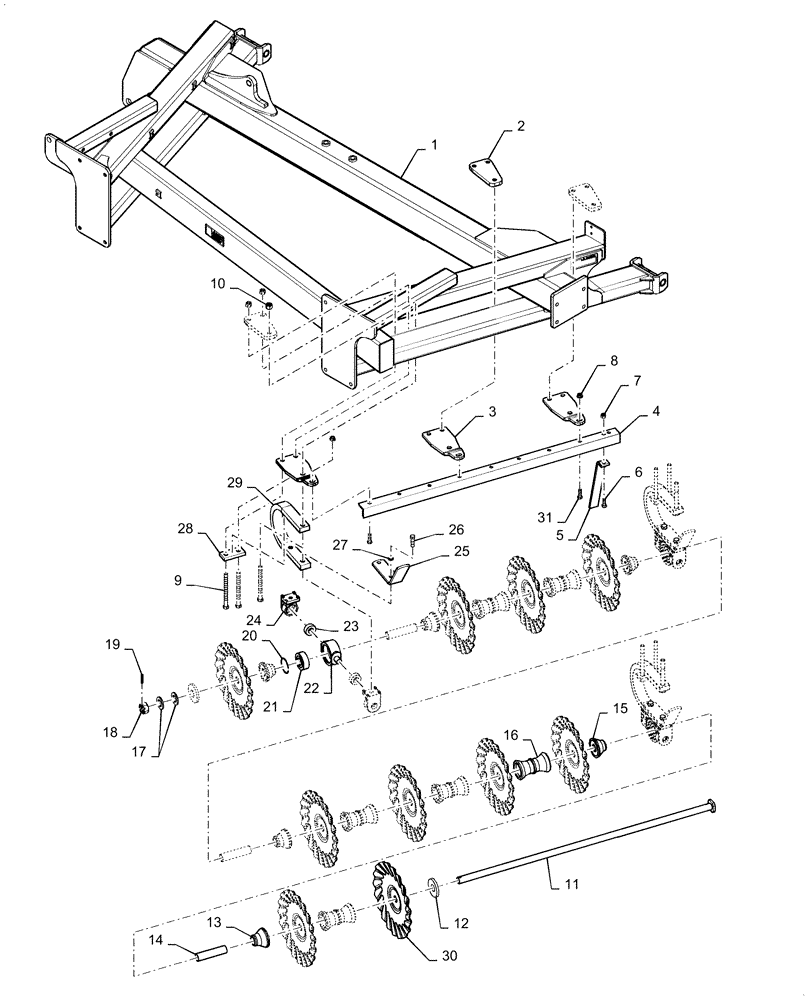 Схема запчастей Case IH 330 TRUE-TANDEM - (75.200.06) - CUSHION INNER WING GANG PARTS (75) - SOIL PREPARATION