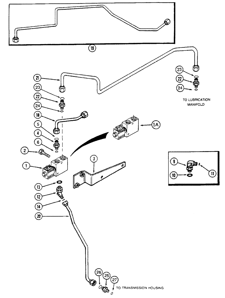 Схема запчастей Case IH 8950 - (8-010) - TRANSMISSION SOLENOID VALVE TUBES, WITH MECHANICAL FRONT DRIVE, MFD (08) - HYDRAULICS