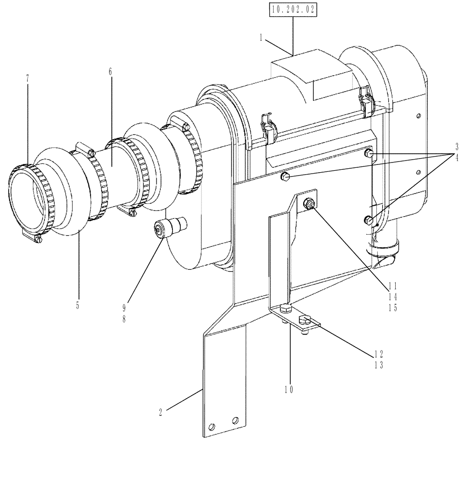 Схема запчастей Case IH P140 - (10.202.01) - AIR CLEANER AND MOUNTING (10) - ENGINE