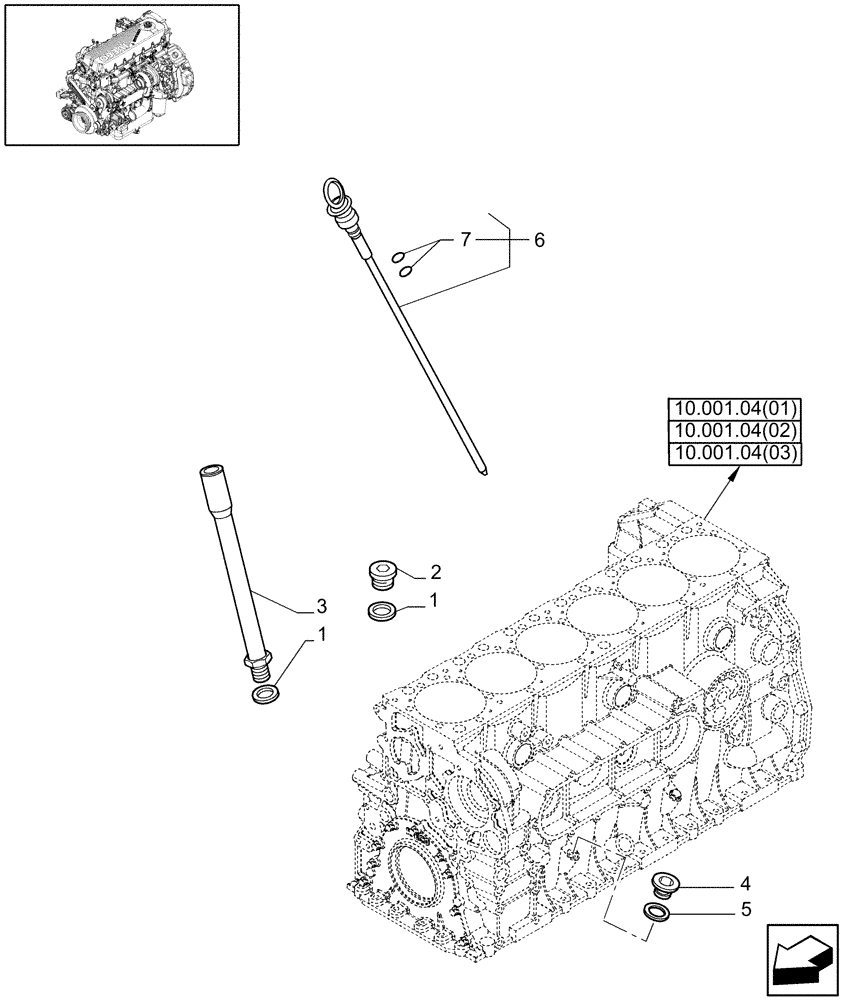 Схема запчастей Case IH 7010 - (10.103.10[02]) - OIL LEVEL CHECK - 9010 (10) - ENGINE