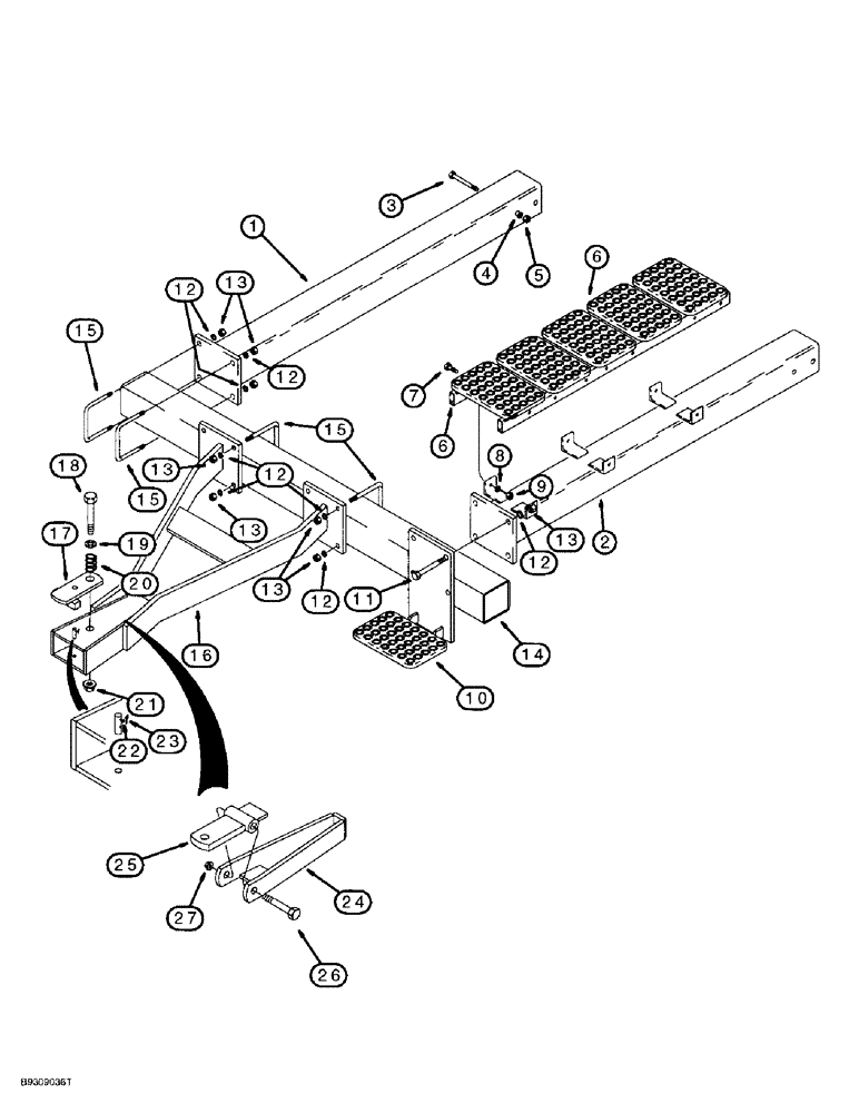 Схема запчастей Case IH 955 - (9C-18) - REAR TRAILING TANK HITCH, 24 ROW NARROW - FRONT FOLD (09) - CHASSIS/ATTACHMENTS