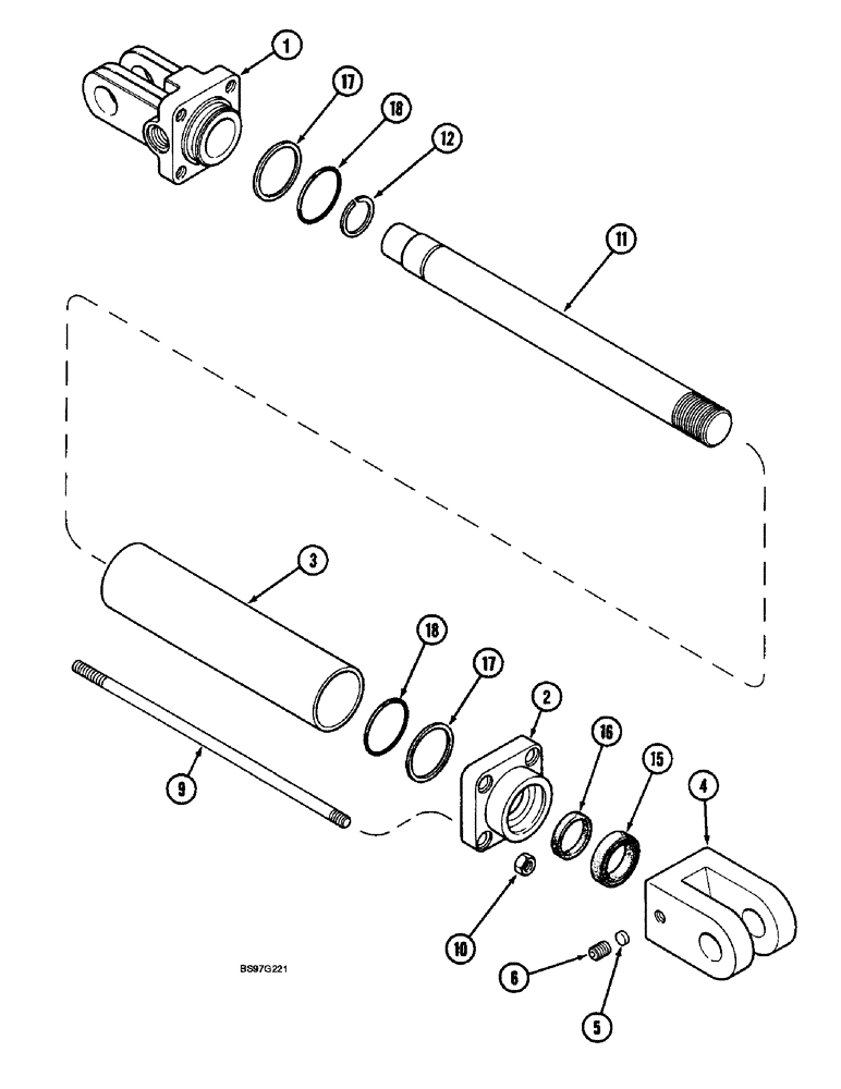 Схема запчастей Case IH 900 - (8-064) - ROW MARKER HYDRAULIC CYLINDER, CYCLO AIR & PLATE PLANTERS, 6 ROW NARROW & 4 ROW (08) - HYDRAULICS