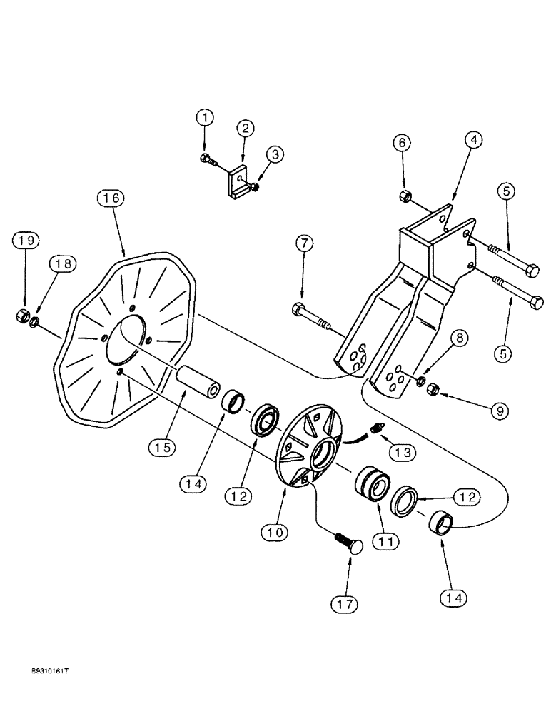 Схема запчастей Case IH 955 - (9D-34) - ROW MOUNTED COULTER (09) - CHASSIS/ATTACHMENTS