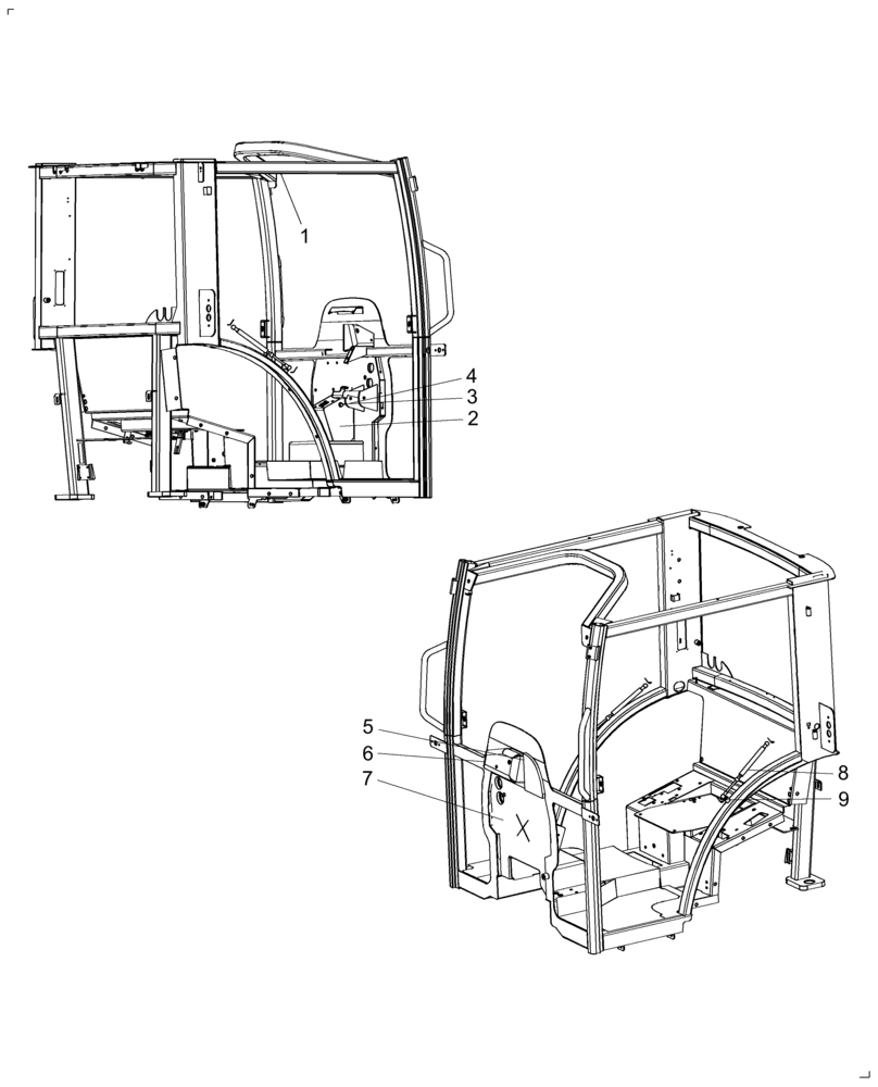 Схема запчастей Case IH FARMALL 50B - (90.160.AF) - CAB FINISHING GROUP (90) - PLATFORM, CAB, BODYWORK AND DECALS