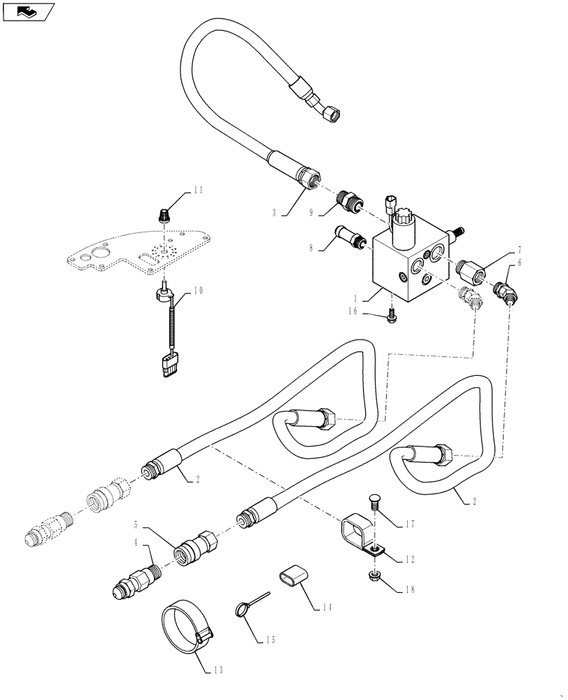 Схема запчастей Case IH 2152 - (09-50B) - HYDRAULIC FOR HEADERS WITH UPPER CROSS AUGER AND DOUBLE DRAPER DRIVE 