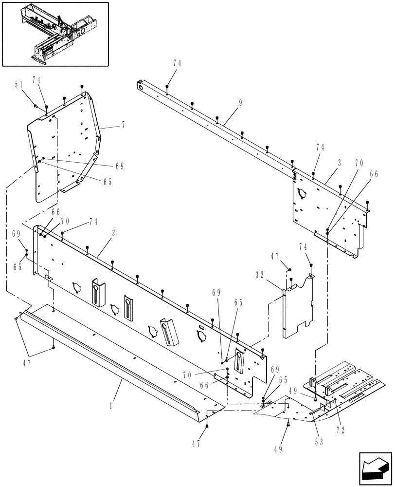 Схема запчастей Case IH SB551 - (60.220.01) - FEEDER FRAME (60) - PRODUCT FEEDING