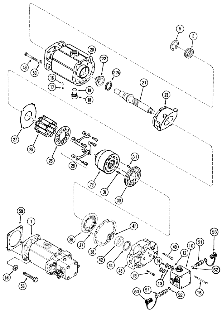 Схема запчастей Case IH 2388 - (06-12) - MOTOR ASSY - HYDROSTATIC - SINGLE SPEED (03) - POWER TRAIN