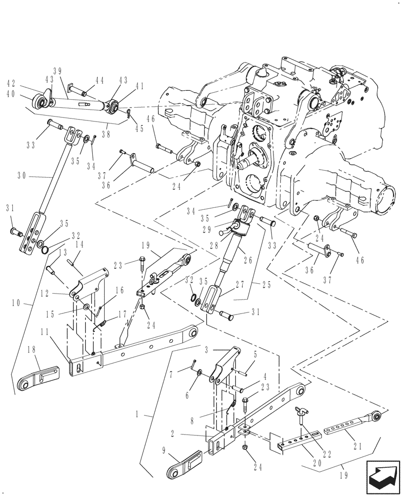 Схема запчастей Case IH FARMALL 50B - (37.120.AX) - 3 POINT HITCH & HARDWARE (37) - HITCHES, DRAWBARS & IMPLEMENT COUPLINGS